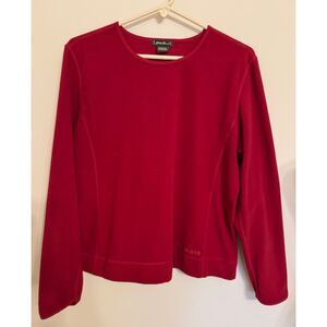 Eddie Bauer red fleece top - size Large